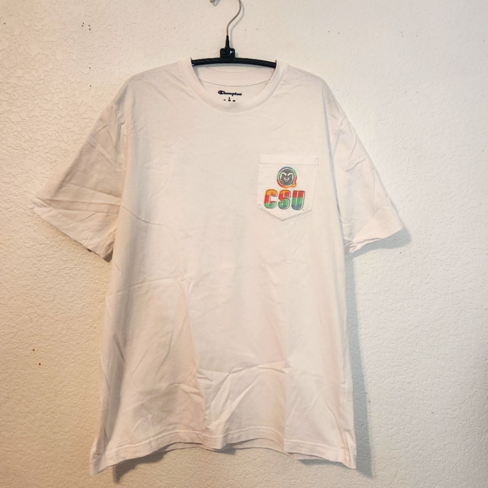 White Champion Colorado‎ State University T-Shirt, Size L